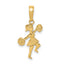 14k Cheerleader with Pom-Poms Pendant
