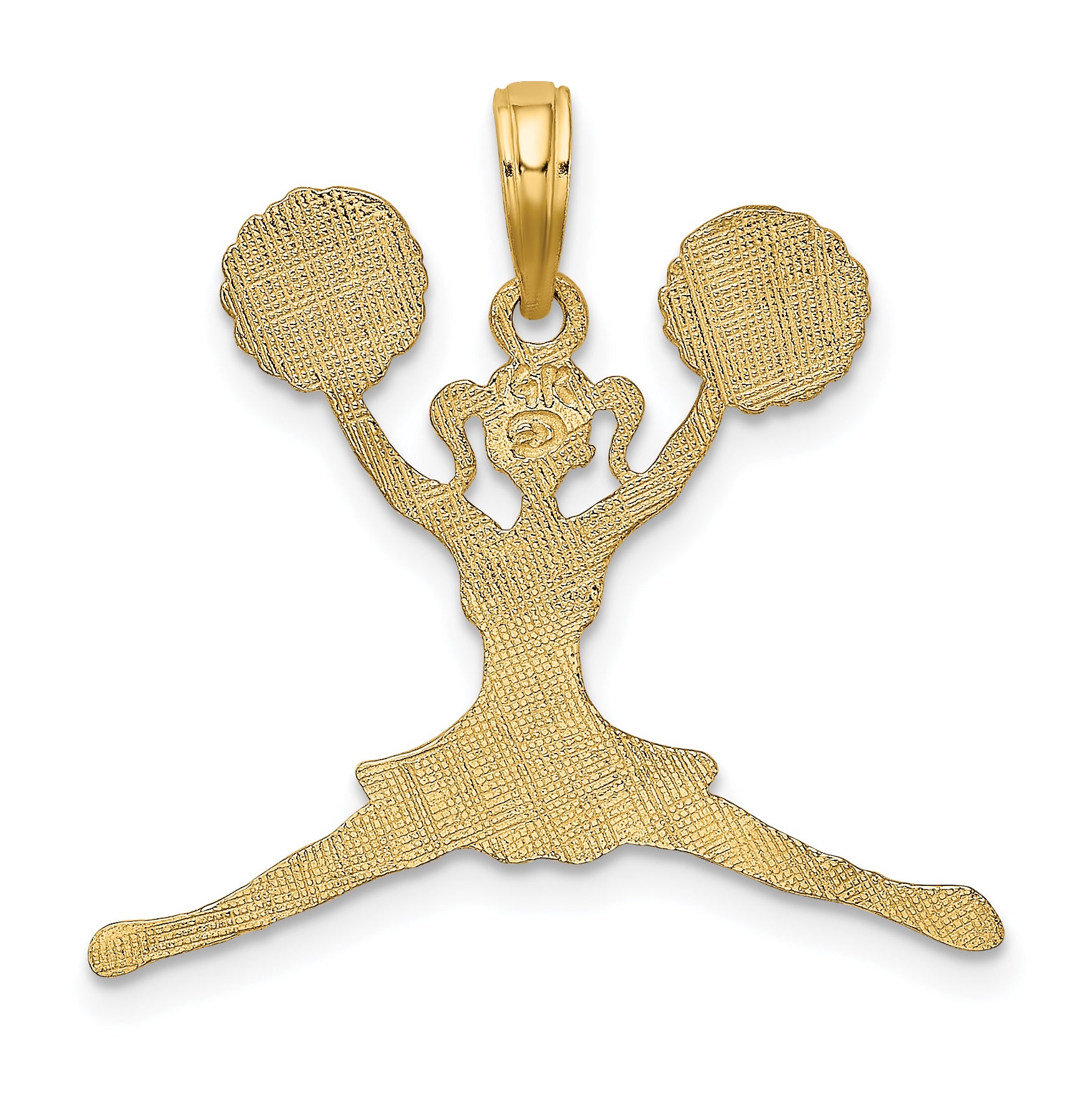 14k Cheerleader Jumping with Pom-Poms Charm