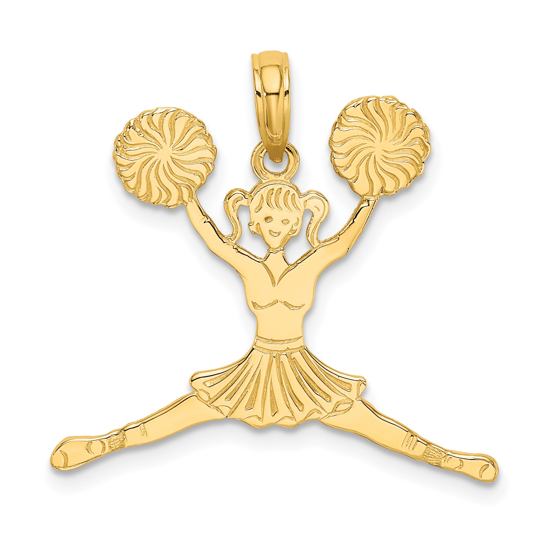 14k Cheerleader Jumping with Pom-Poms Charm Main image