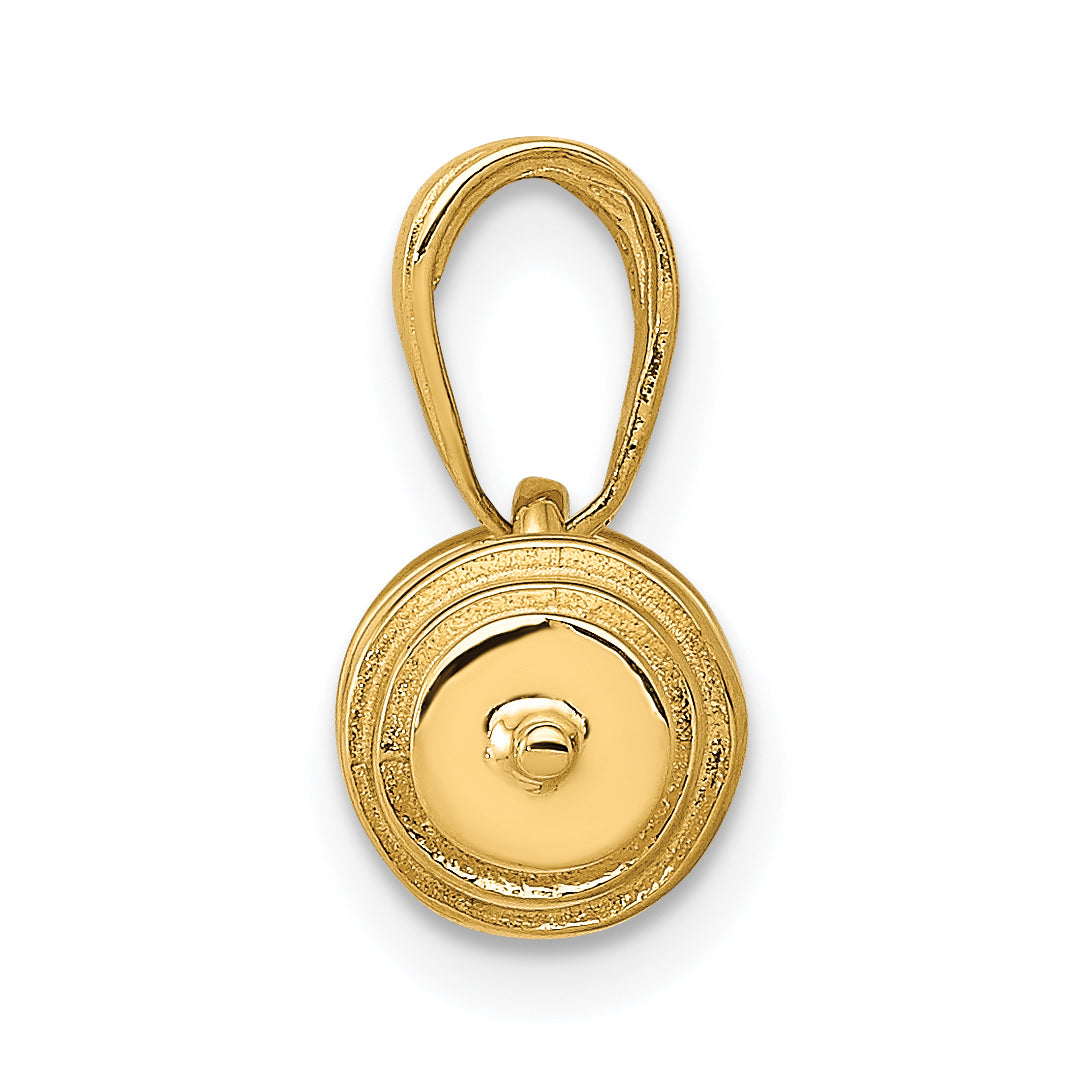 14K Gold 3D Barbell Pendant with Polished Finish Athletic Charm Secondary image