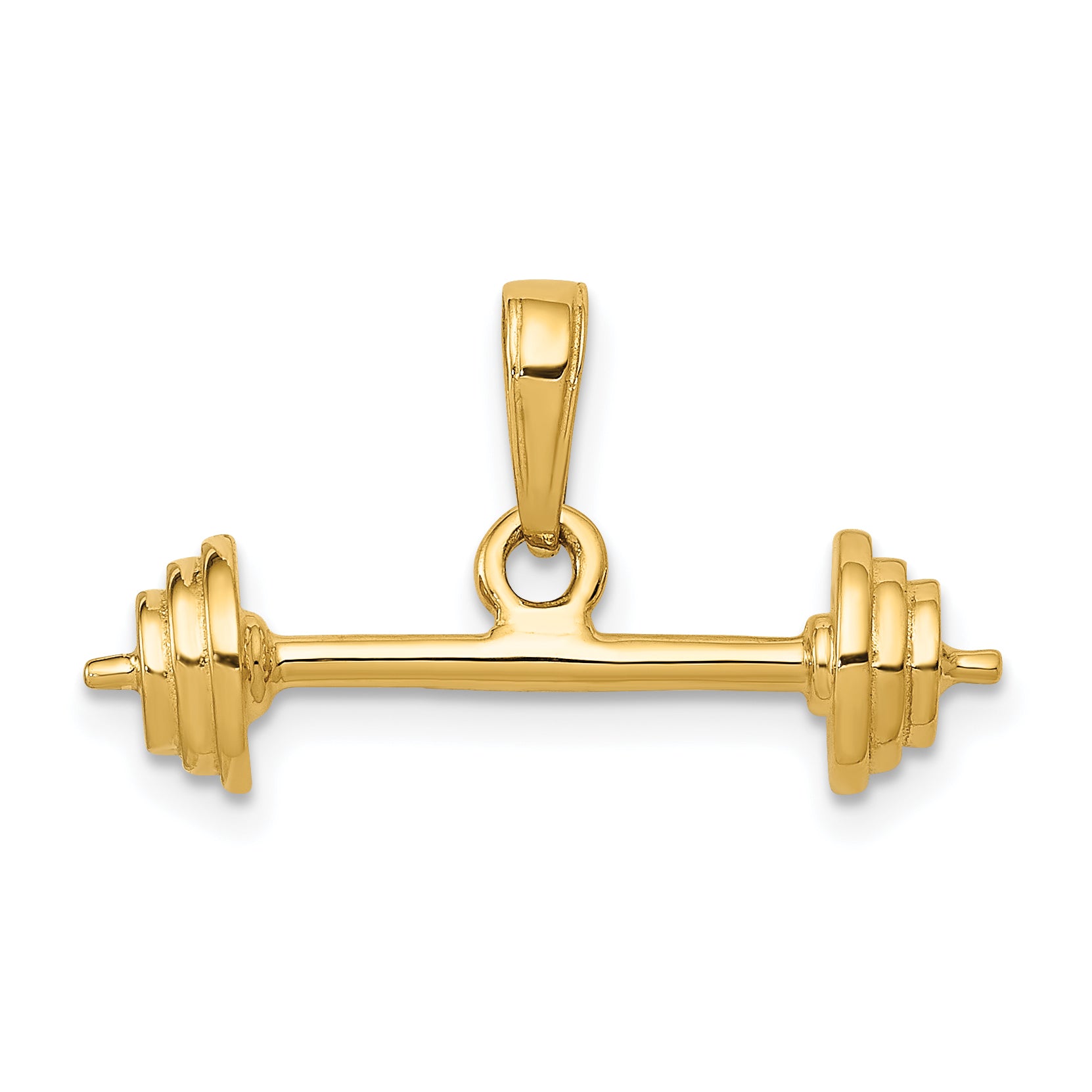 14k 3-D Barbell Pendant Main image