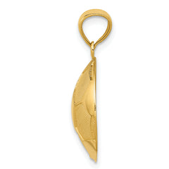 14K Gold Polished Soccer Ball Pendant for Men  Textured, Elegant Design