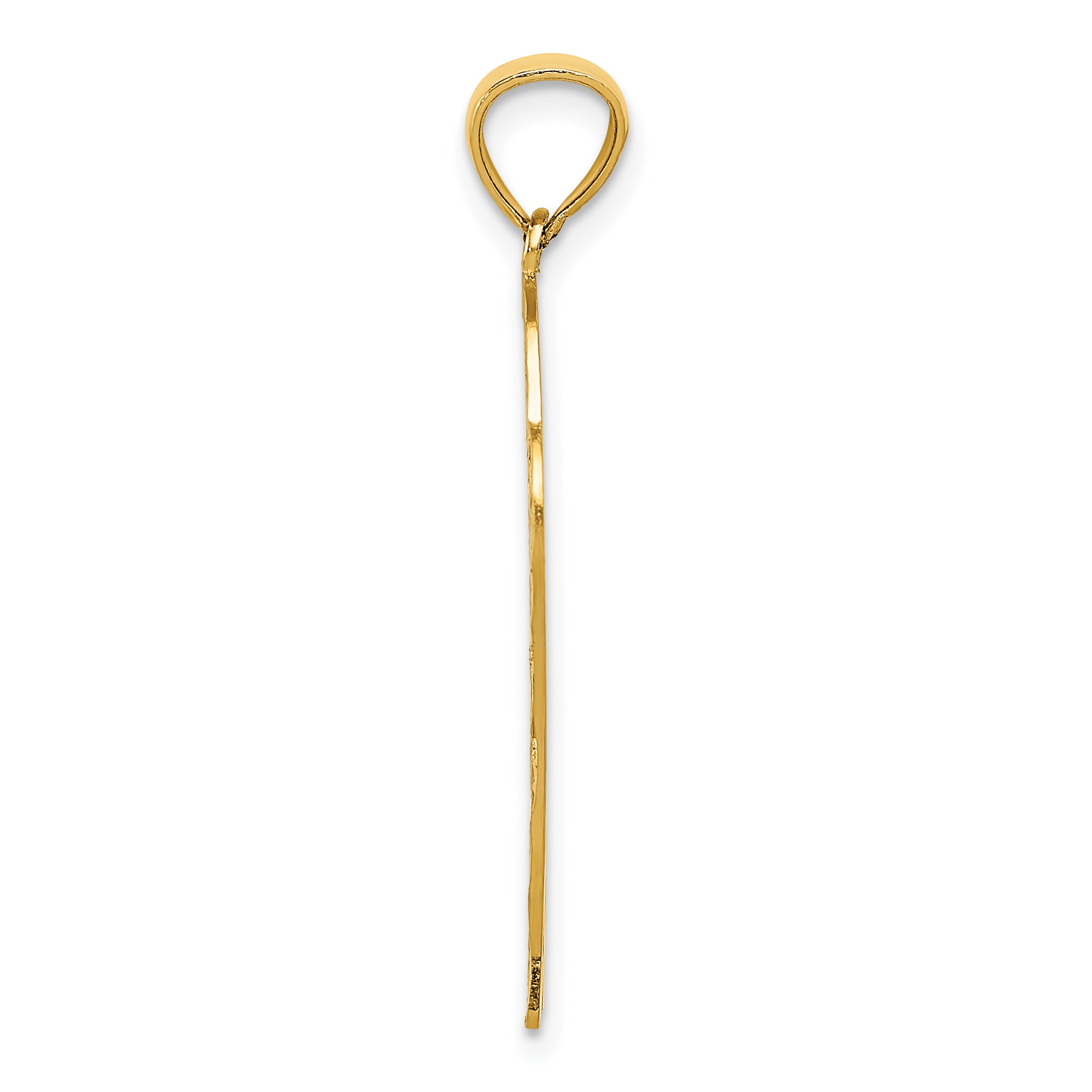 14K Gold Basketball in Hoop Pendant with Diamond-Cut Polished Design for Men Secondary image