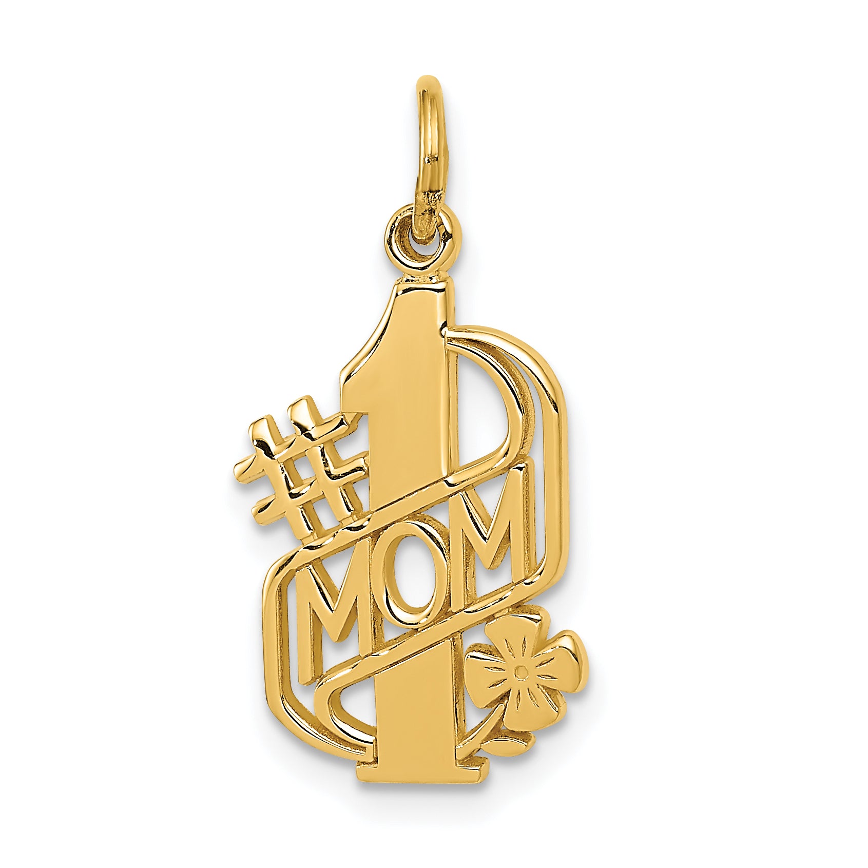 14k #1 MOM Charm Main image