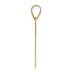 14K Gold Polished Cross Charm with Solid Flat Back
