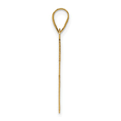 14K Gold Polished Cross Charm with Solid Flat Back