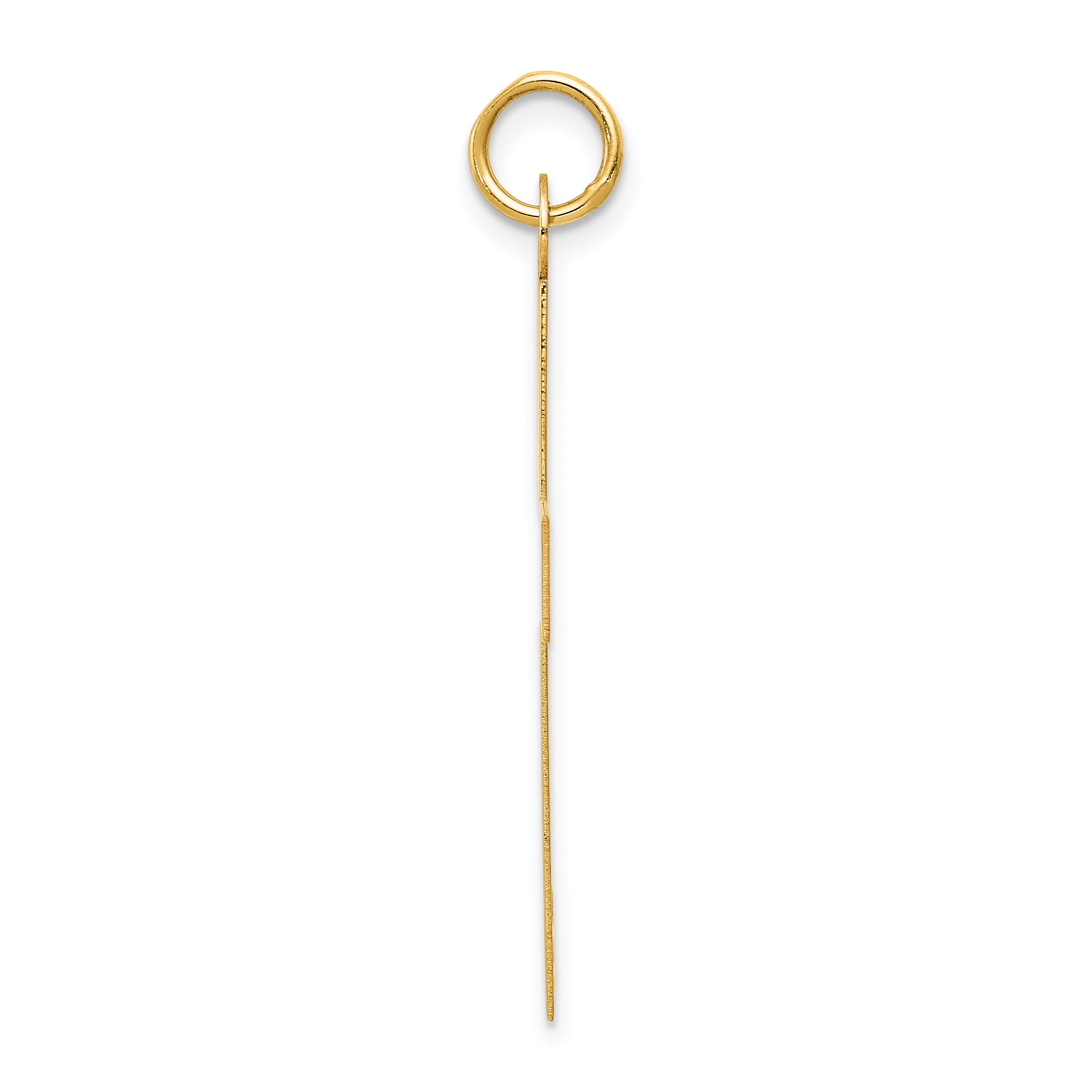 14K Gold Polished Cross Charm Pendant with Flat Back Design Secondary image