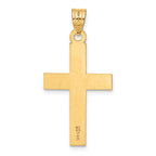 14K Gold Polished Cross Charm with Flat Back Elegant Design