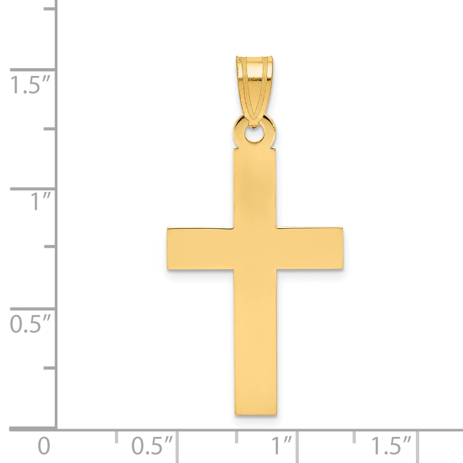 14K Gold Polished Cross Charm with Flat Back Elegant Design