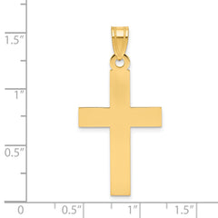 14K Gold Polished Cross Charm with Flat Back Elegant Design