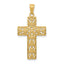 14k Diamond-cut Filigree Cross Pendant