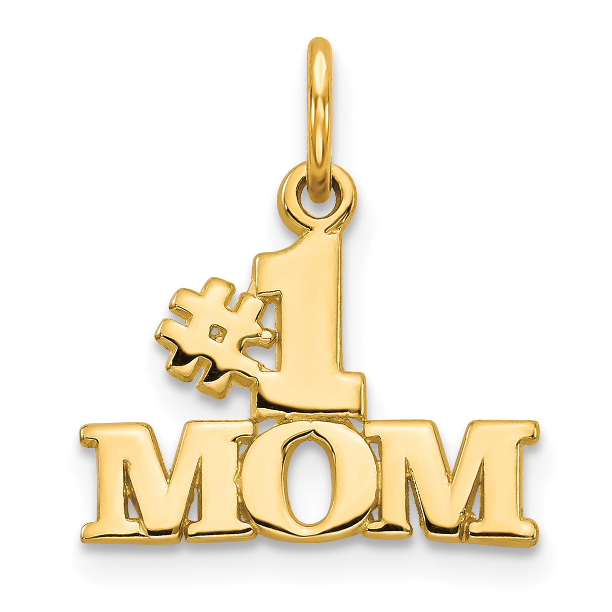14k #1 MOM Charm Main image