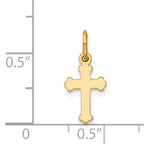 14K Gold Mini Polished Cross Charm with Flat Back  Elegant & Timeless Design