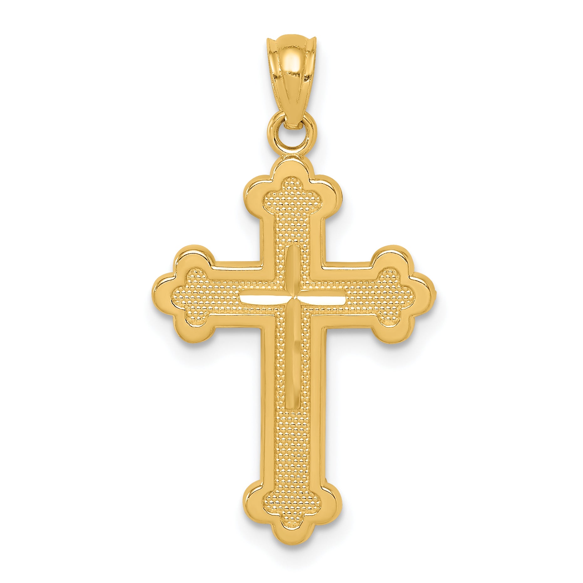 14k Budded Cross Pendant Main image