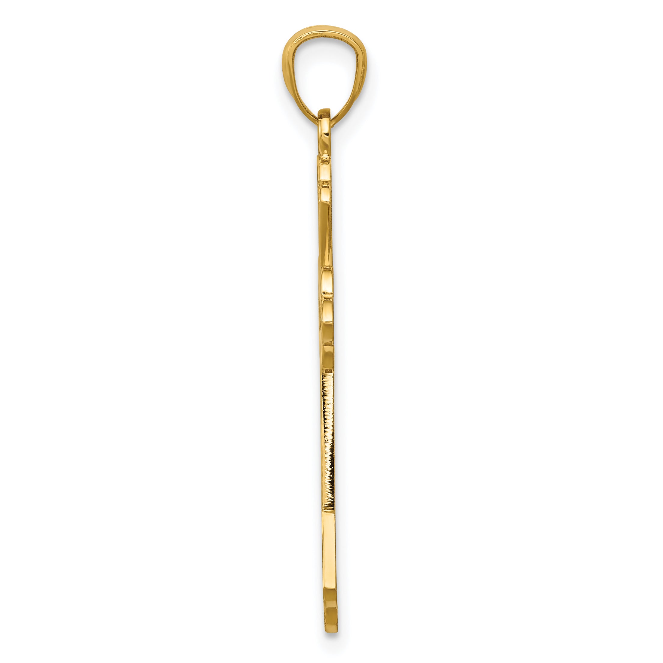 14K Gold Diamond-Cut Cross Pendant with Solid Casted Design Secondary image