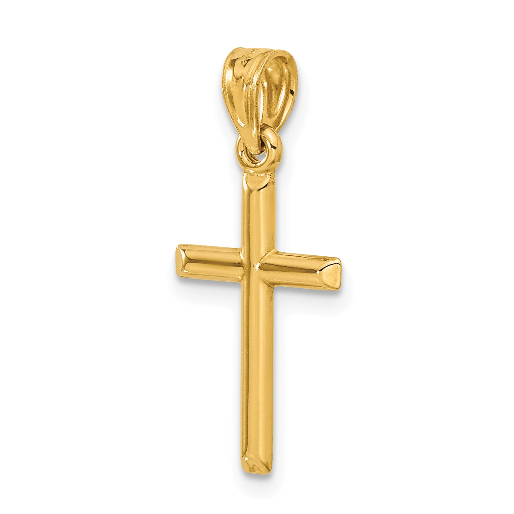 Polished Cross Pendant in 14K Yellow Gold