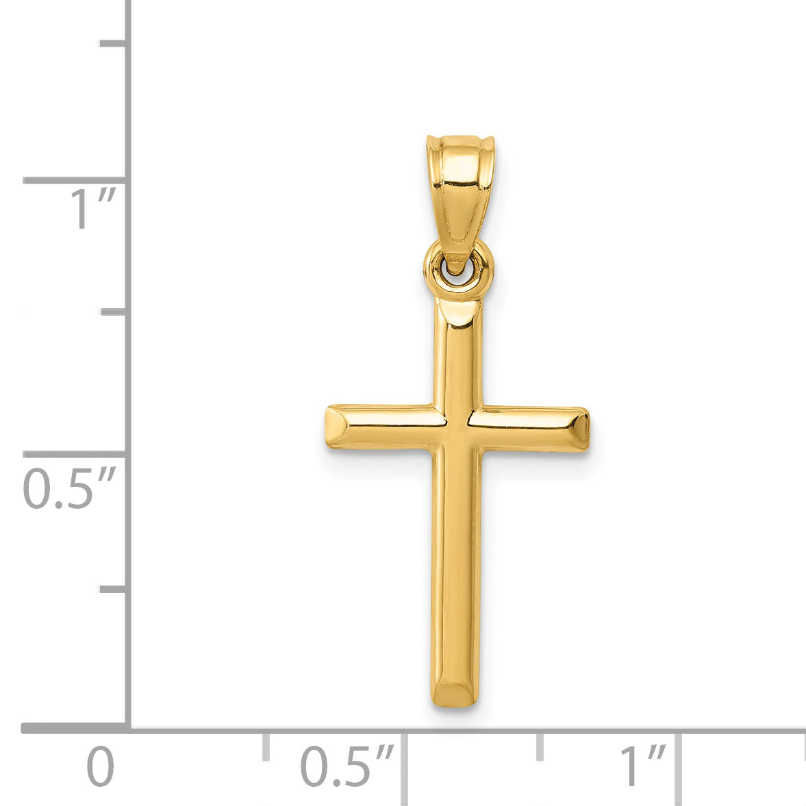 Polished Cross Pendant in 14K Yellow Gold