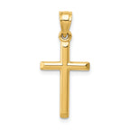 14k Polished Hollow Cross Pendant