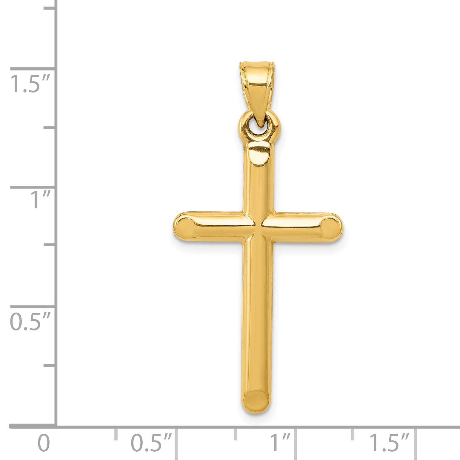 14K Gold Hollow 3D Cross Pendant Elegant and Lightweight Design