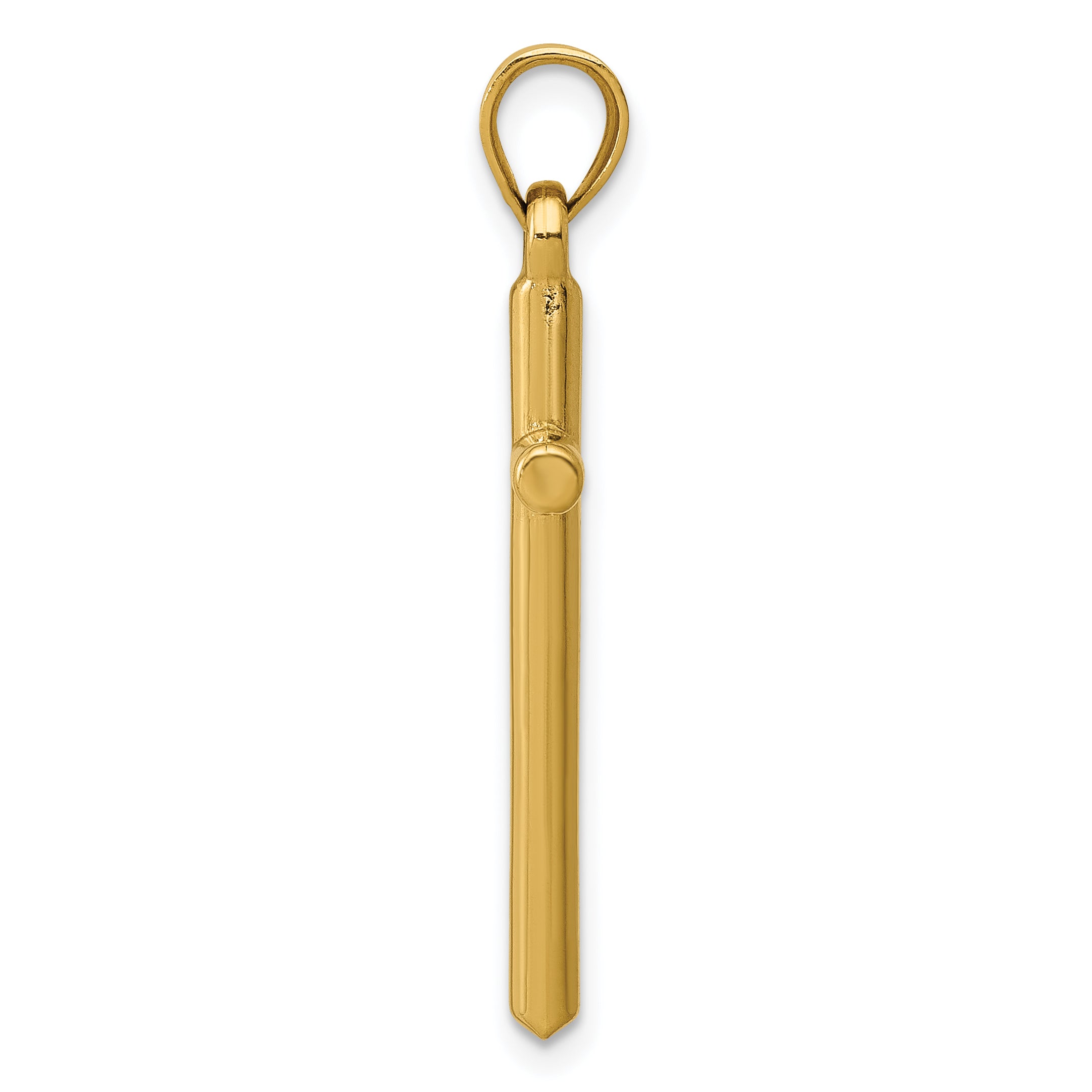 14K Gold Polished Hollow Cross Pendant for Elegant Everyday Wear Secondary image