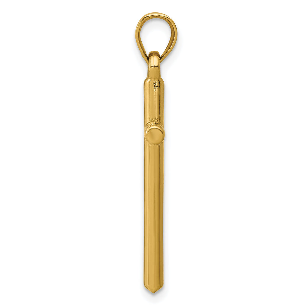 14K Gold Polished Hollow Cross Pendant for Elegant Everyday Wear