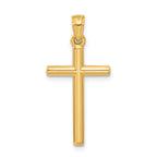 14K Gold Polished Hollow Cross Pendant for Elegant Everyday Wear