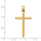 14K Gold Polished Hollow Cross Pendant with Elegant Design