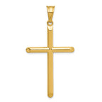 14K Gold Hollow 3D Cross Pendant with Elegant Design  56mm