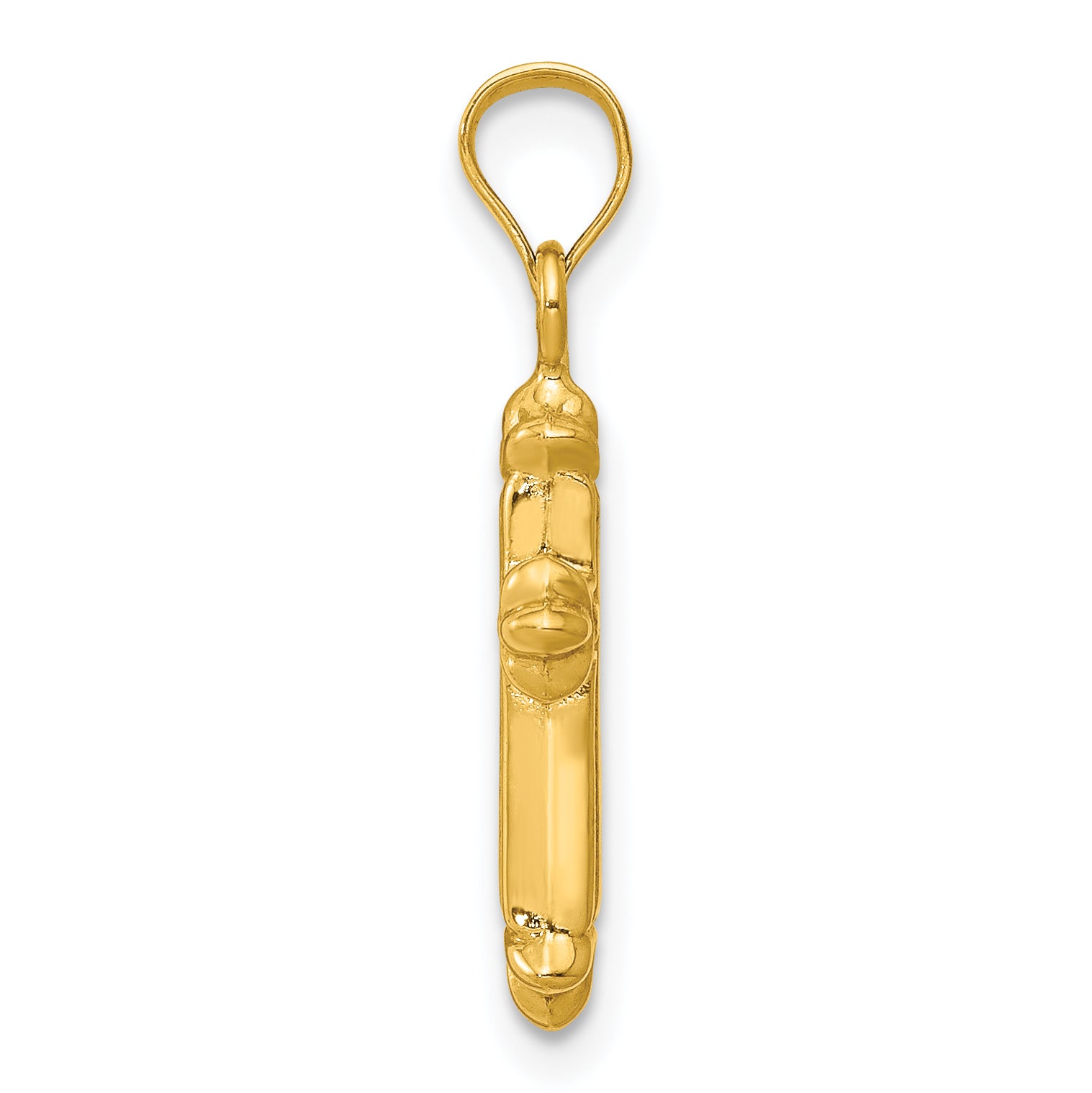 14K Gold Polished Fleur de Lis Hollow Cross Charm Elegant and Timeless Secondary image