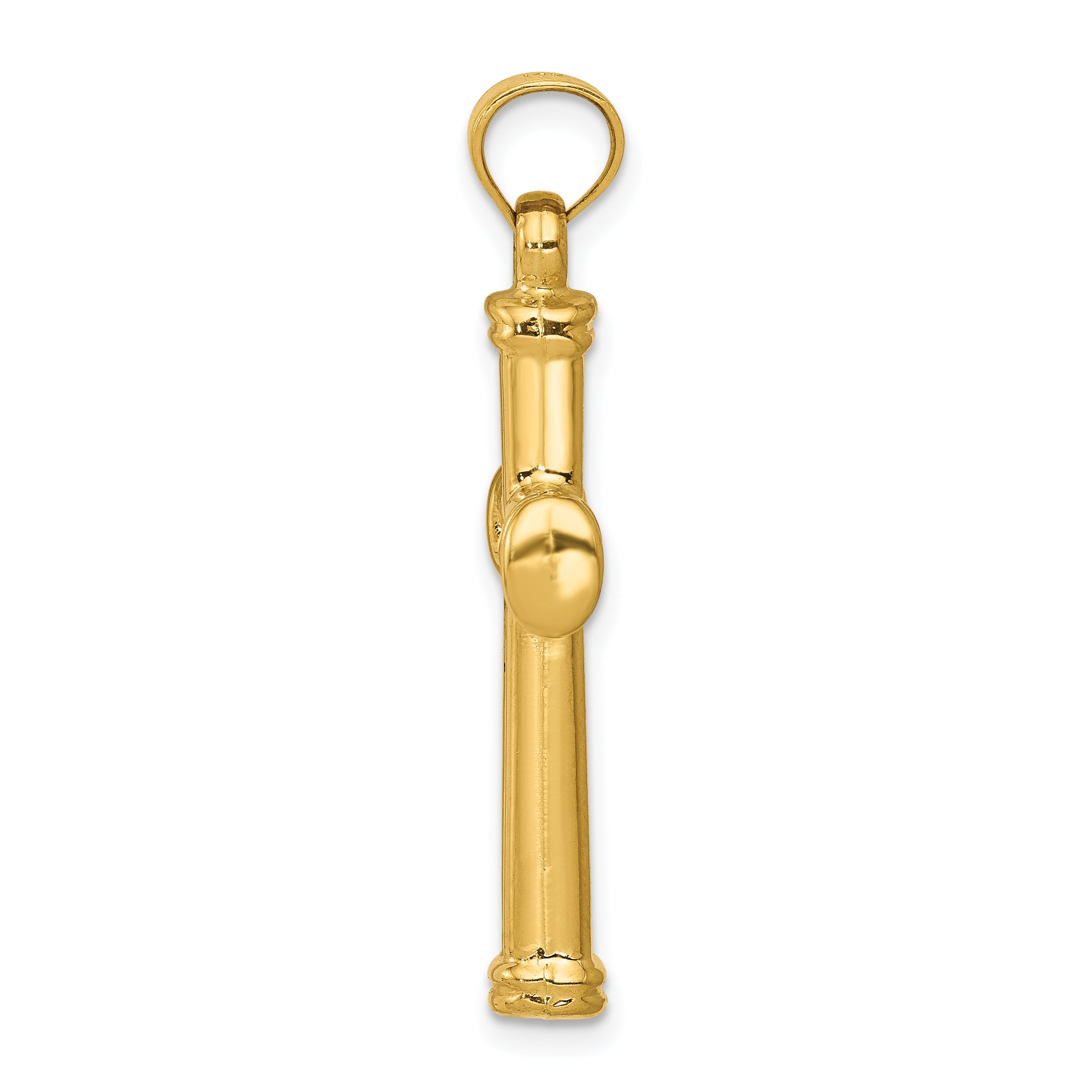 14K Gold Hollow Cross Pendant with Polished 3D Design Secondary image