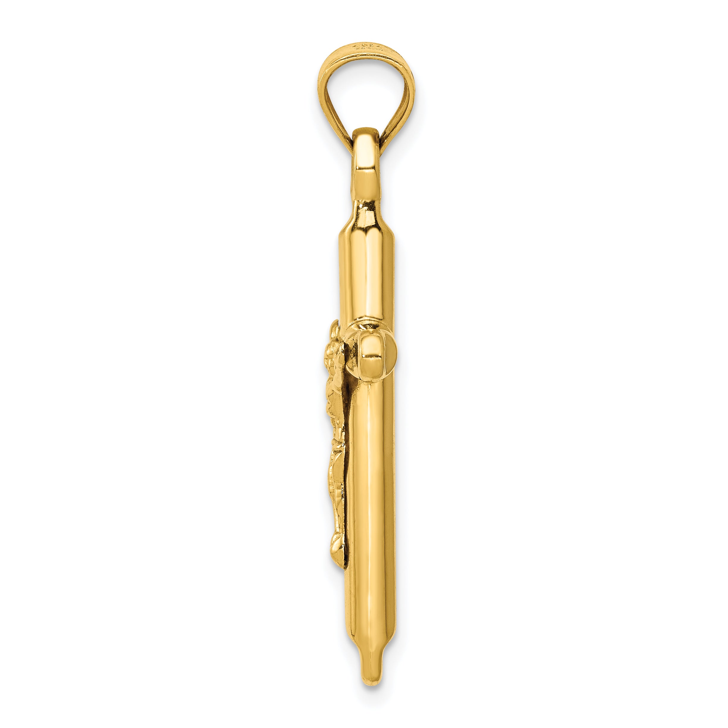 14K Gold Hollow Crucifix Pendant with Polished Finish Elegant & Timeless Secondary image
