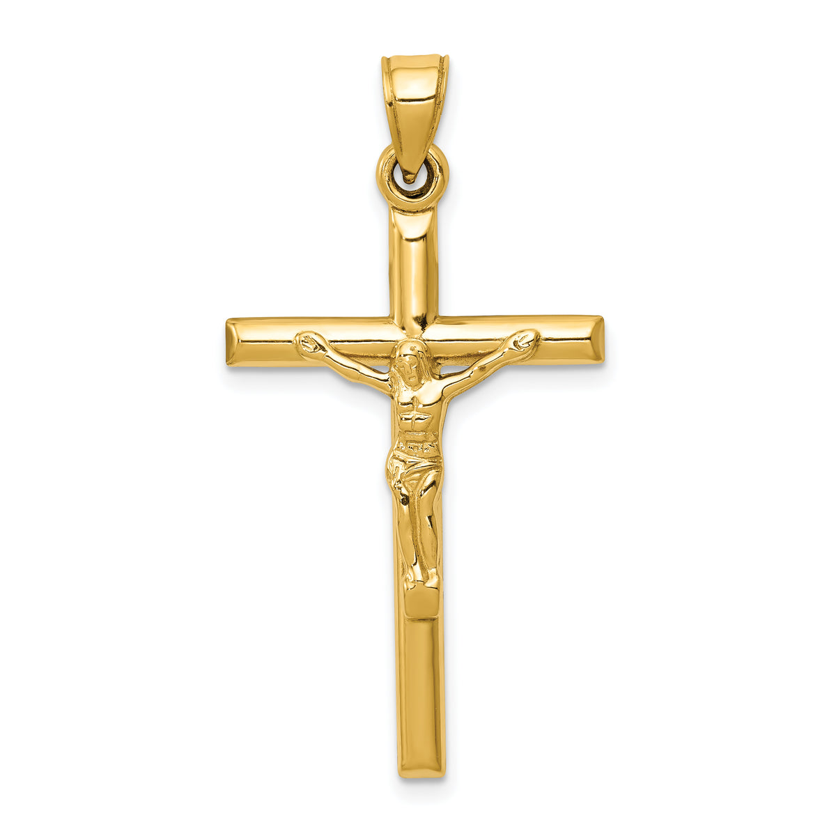 14k Hollow Crucifix Pendant