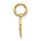 14K Gold MOM Heart Charm with Polished Finish  Gift Ready