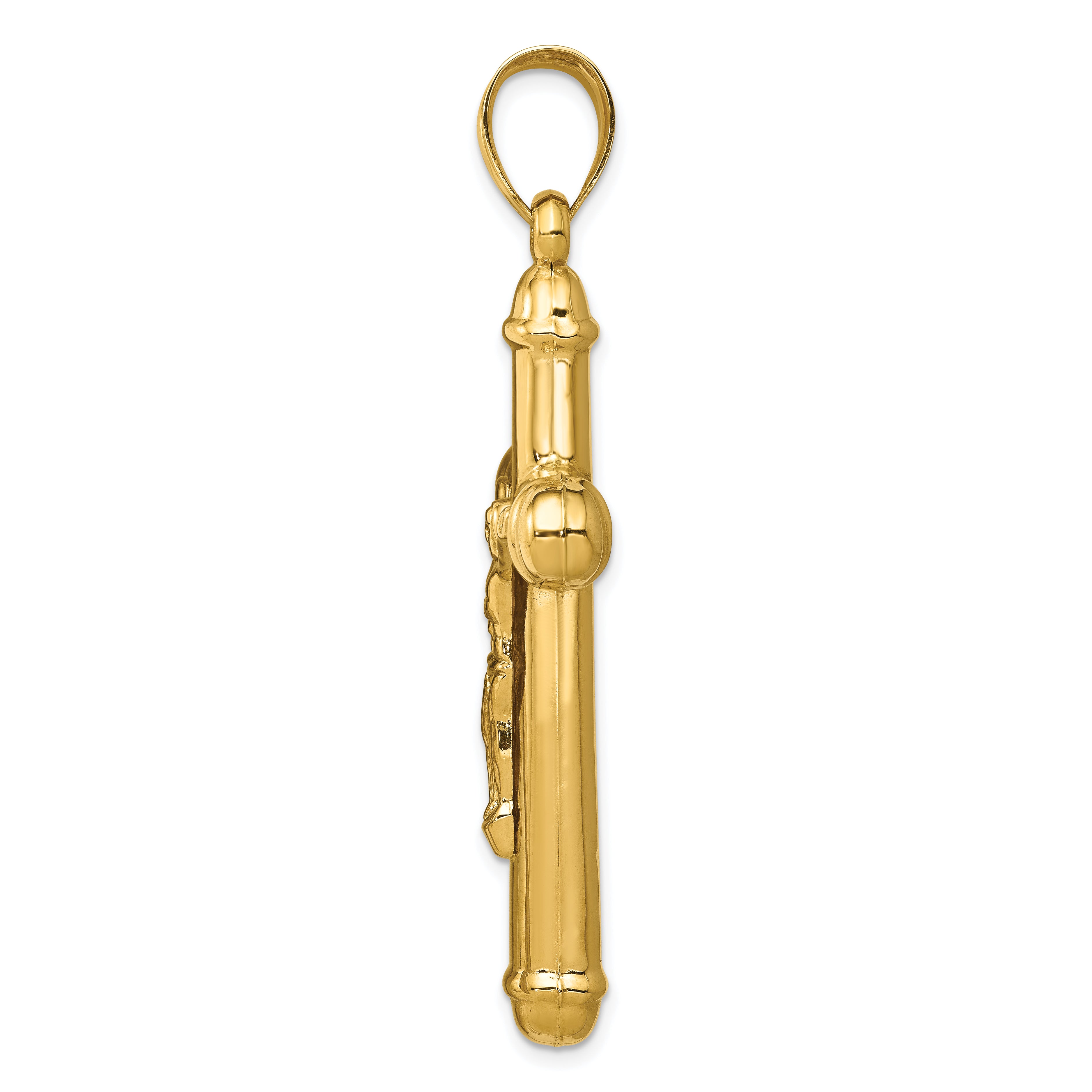 14K Gold Reversible Crucifix Pendant with Polished Finish
