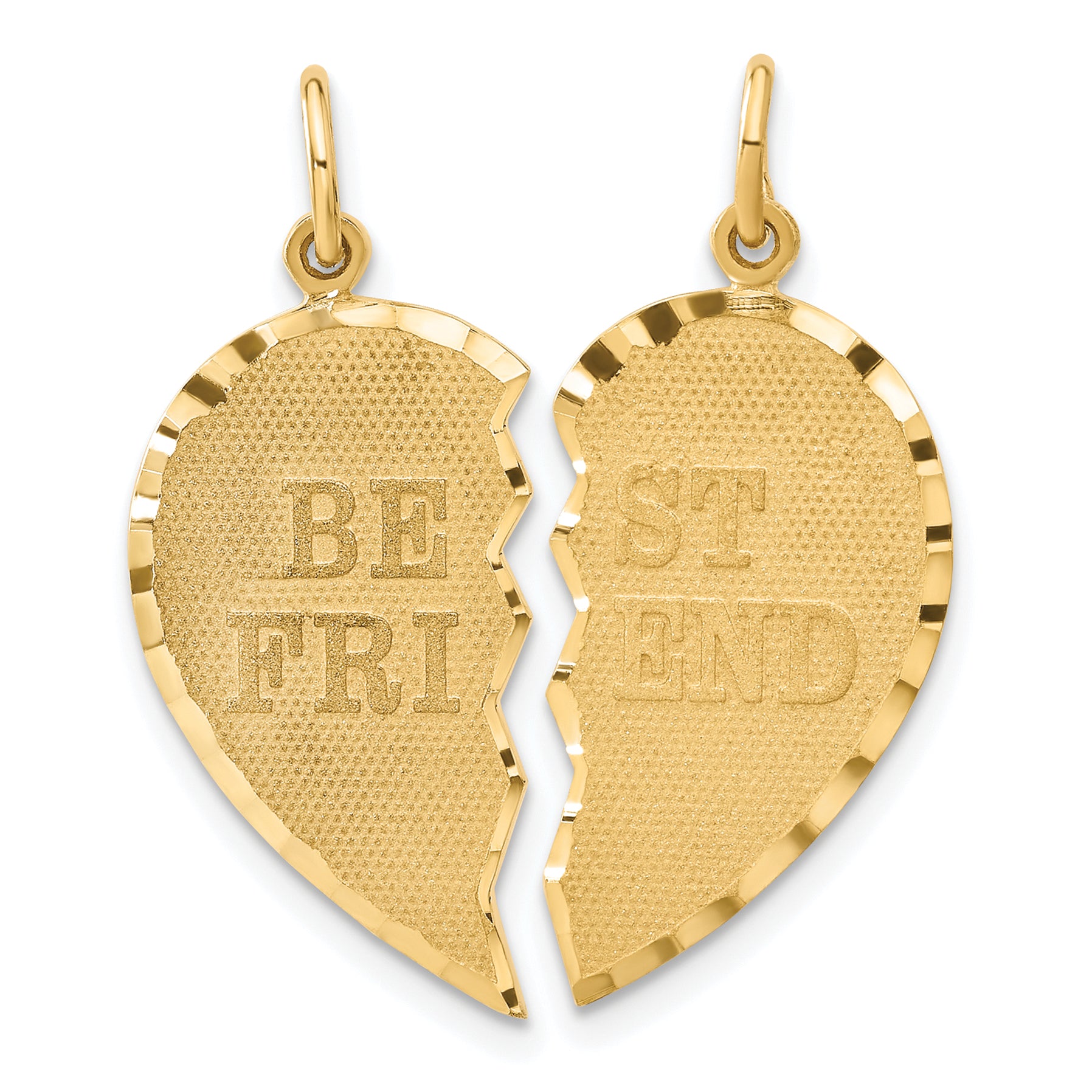 14k BEST FRIEND Diamond-cut 2-piece Charm Main image