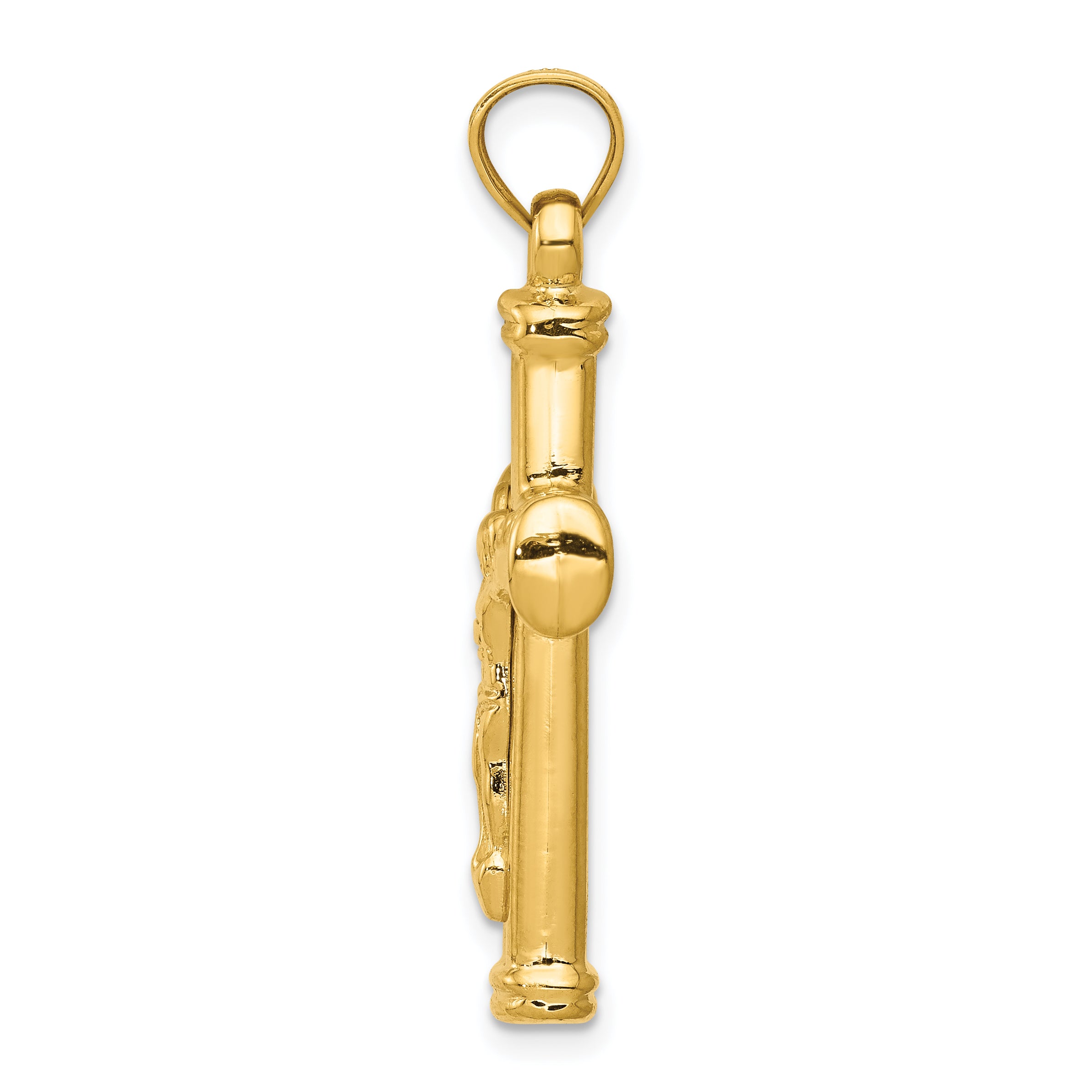 14K Gold Reversible Crucifix Pendant with Polished Finish Secondary image