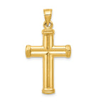 14K Gold Reversible Crucifix Pendant with Polished Finish