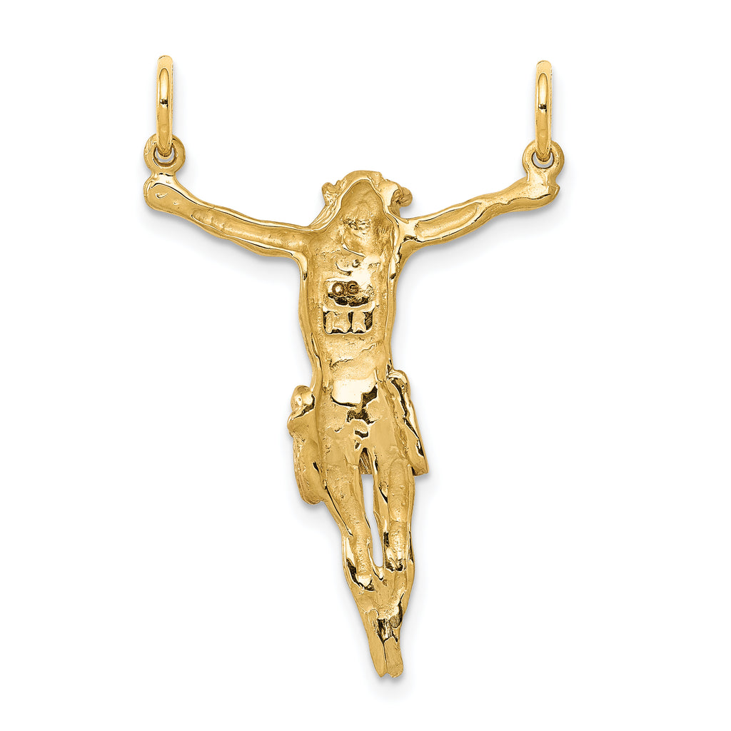 14K Two-Tone Gold Rose Corpus Pendant Elegant Design by Sophia Jewelers