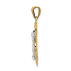 14K Two-Tone Gold MarinerÃÂ¢Ã¢âÂ¬Ã¢âÂ¢s Cross Pendant with Diamond-Cut Detailing 28mm