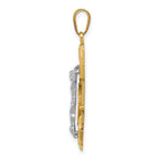 14K Two-Tone Gold Mariner's Cross Pendant with Diamond-Cut Detailing