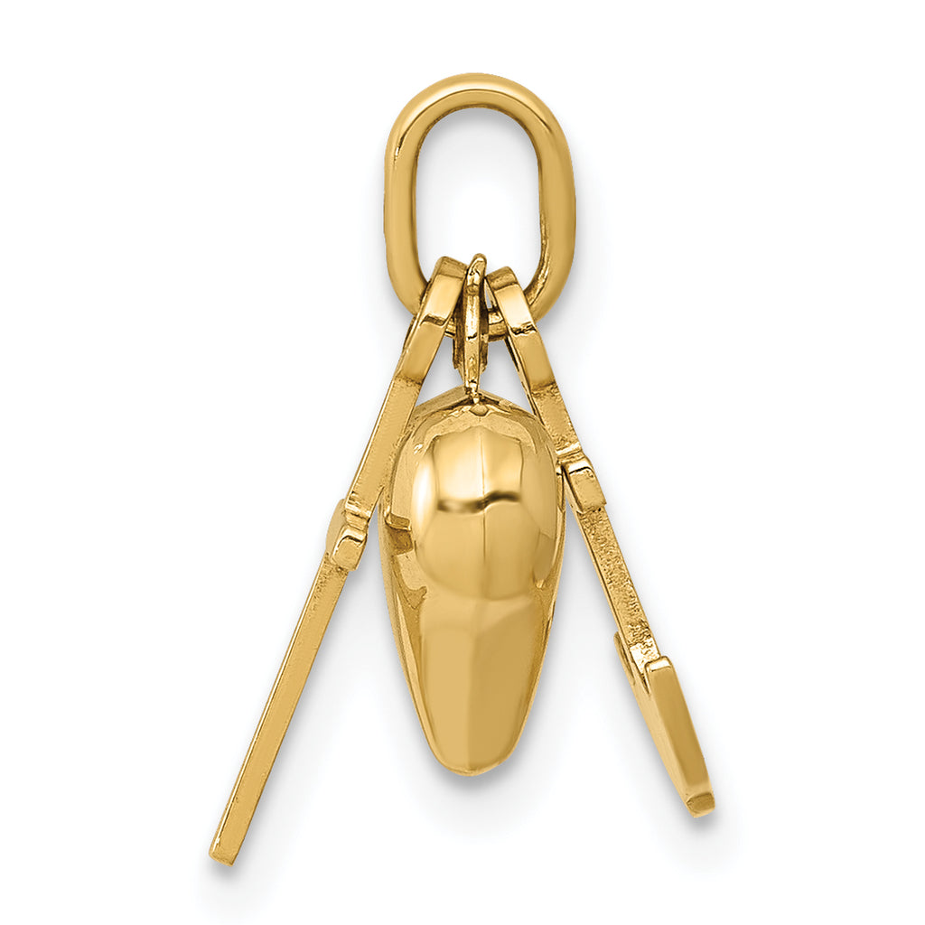 14K Gold 3D Faith, Hope, and Charity Charm Elegant Themed Pendant