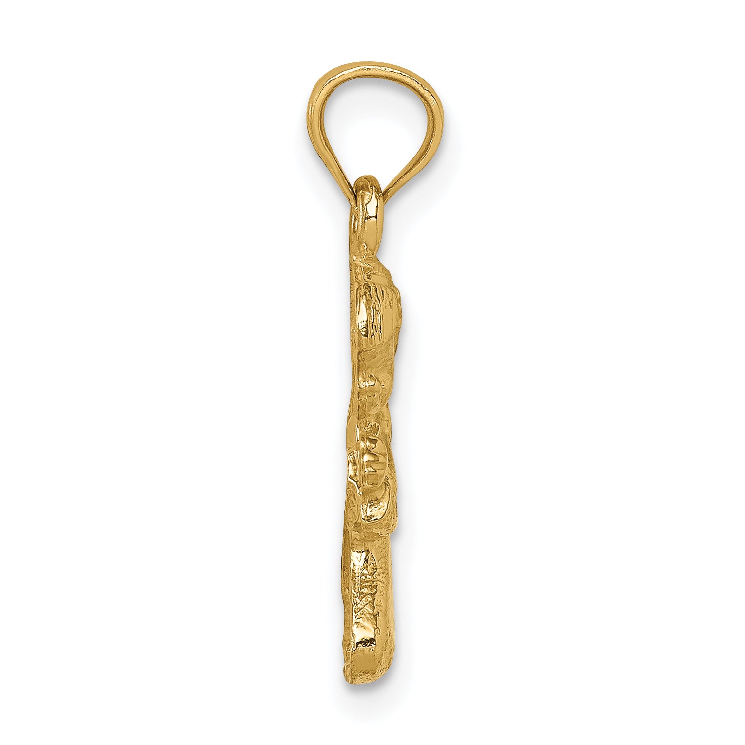 14K Gold Praying Girl Pendant with Solid Cast Design Elegant & Themed Charm