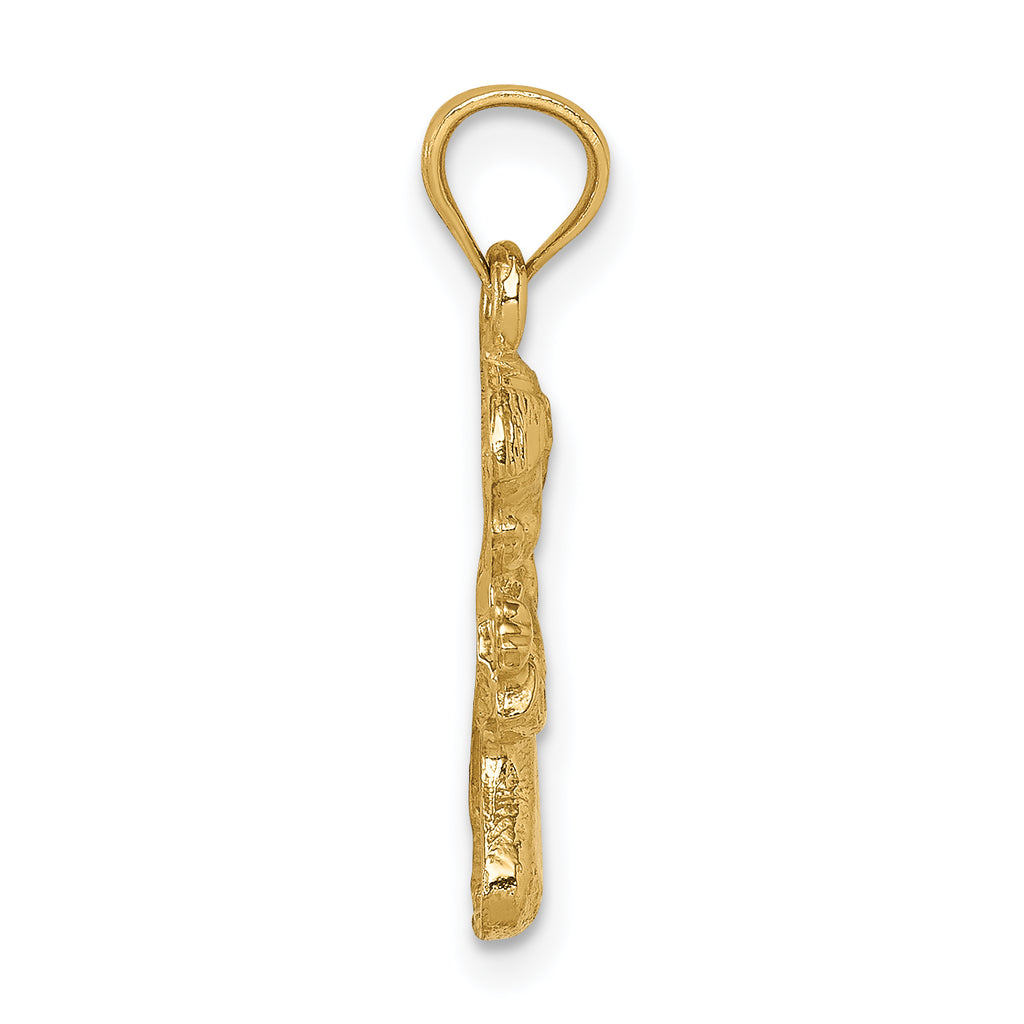 14K Gold Praying Girl Pendant with Solid Cast Design Elegant & Themed Charm