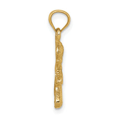 14K Gold Praying Girl Pendant with Solid Cast Design Elegant & Themed Charm