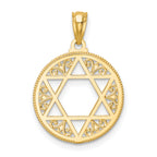 14K Gold Filigree Star of David Pendant with Elegant Casted Design