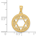 14K Gold Filigree Star of David Pendant with Elegant Casted Design