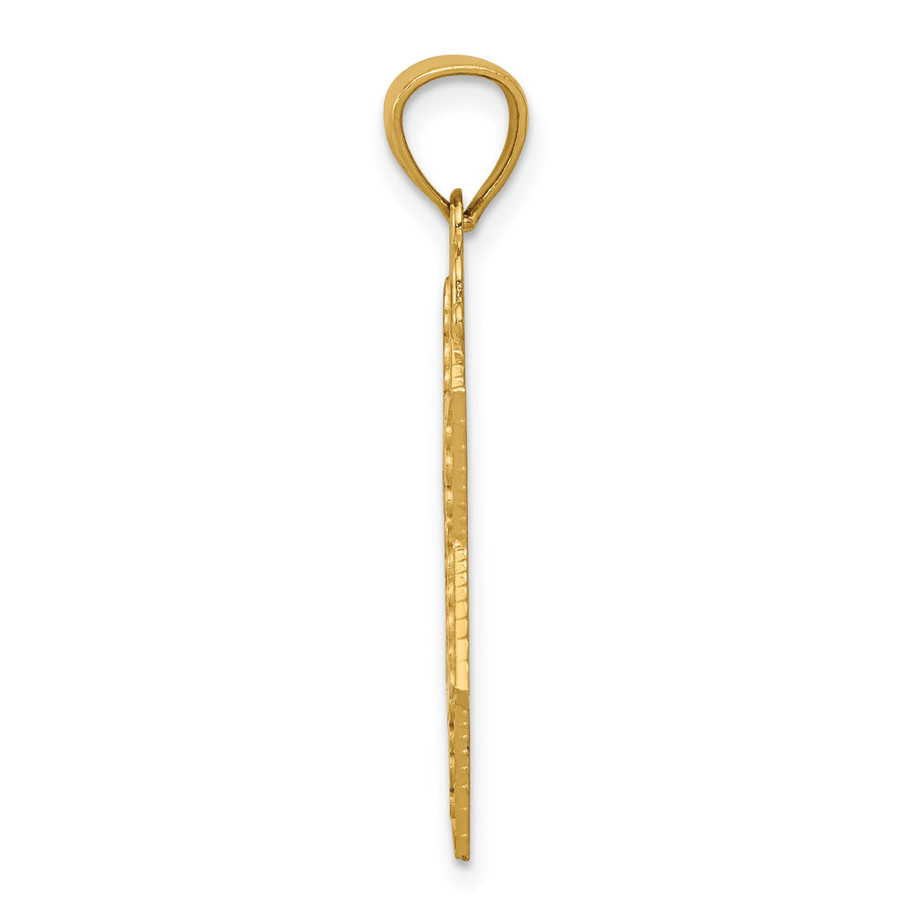 14K Gold Diamond-Cut Star of David Pendant  Elegant & Solid Design