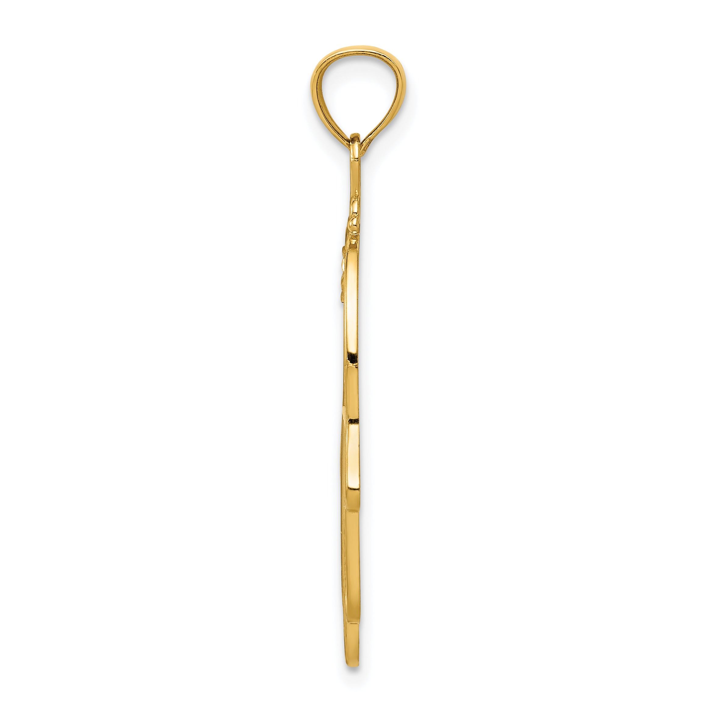 14K Gold Diamond-Cut Filigree Chamseh Pendant  Elegant and Themed Style Secondary image
