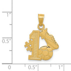 14K Gold Soccer Ball & Cleats Pendant for Men  Polished, Solid, Sports-Themed Charm