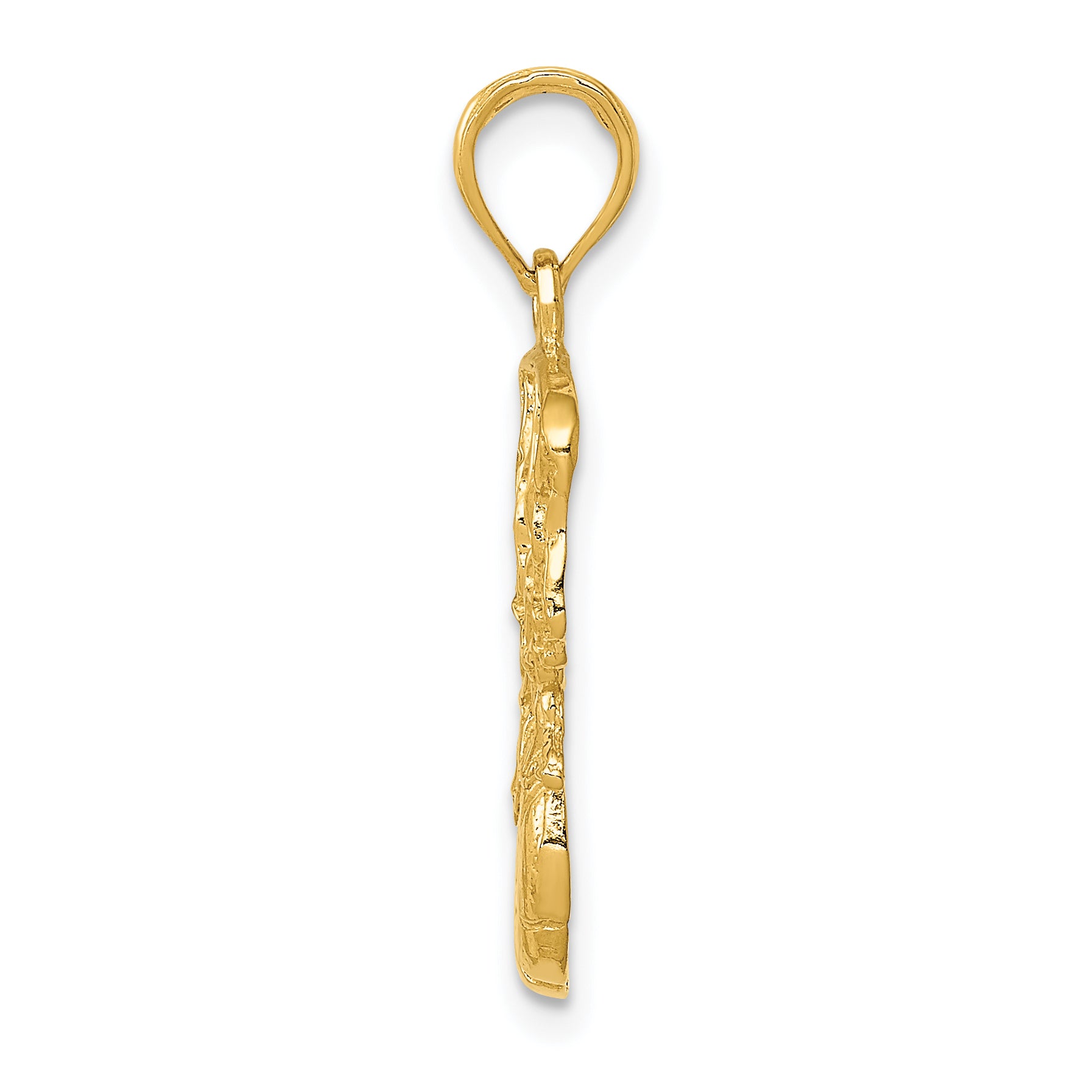 14K Gold Polished Men's Basketball & Net Pendant by Sophia Jewelers